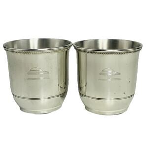 Salisbury Images of America 8 oz Pewter Cup Set of 2 Jefferson Memorial Bead GUC